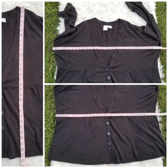 Roaman's Sweaters | 3x Cardigan Roamans Button Vneck Black Plus | Poshmark